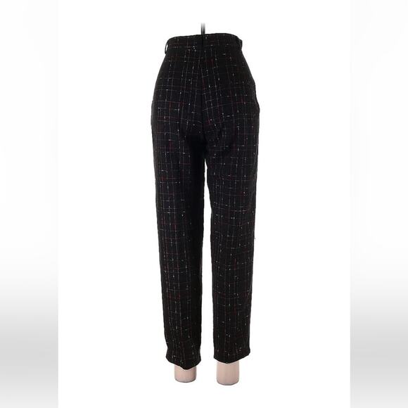 Vintage Pants - Vintage wool blend black check mark pleated front tapered dress pants, size 11